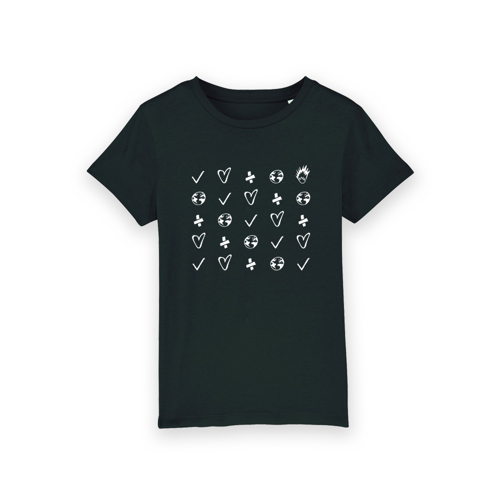 Camiseta Símbolos Negra Infantil