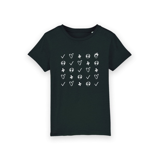 Camiseta Símbolos Negra Infantil